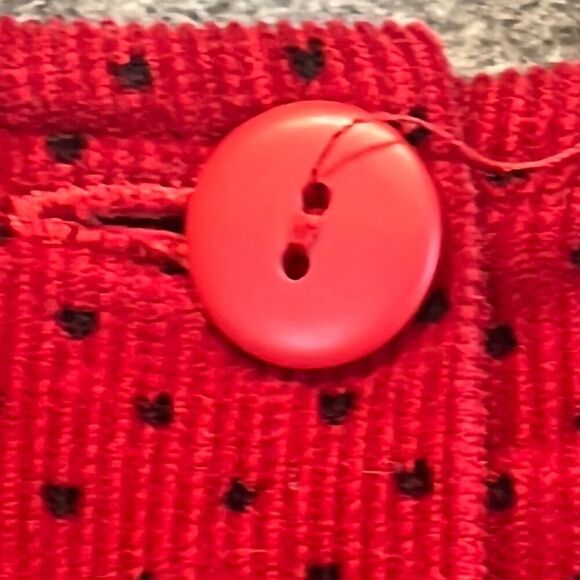 Vtg SAMARA Dress Girls 2T Red Heart Scottie Dog Polka Dot Corduroy Embroidery - Picture 13 of 15